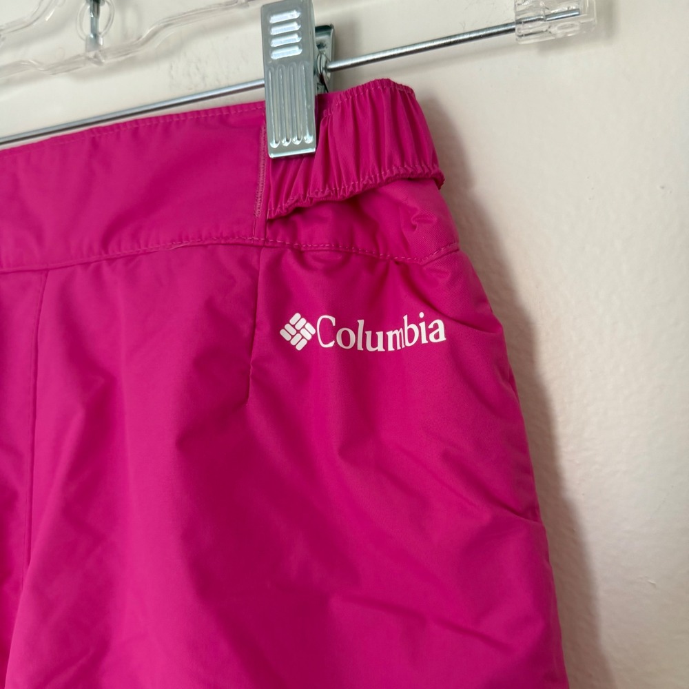 Columbia Girls Pink Snow Pants Size Small 7/8 Insulated Winter Ski Cargo Pants - Picture 6 of 13